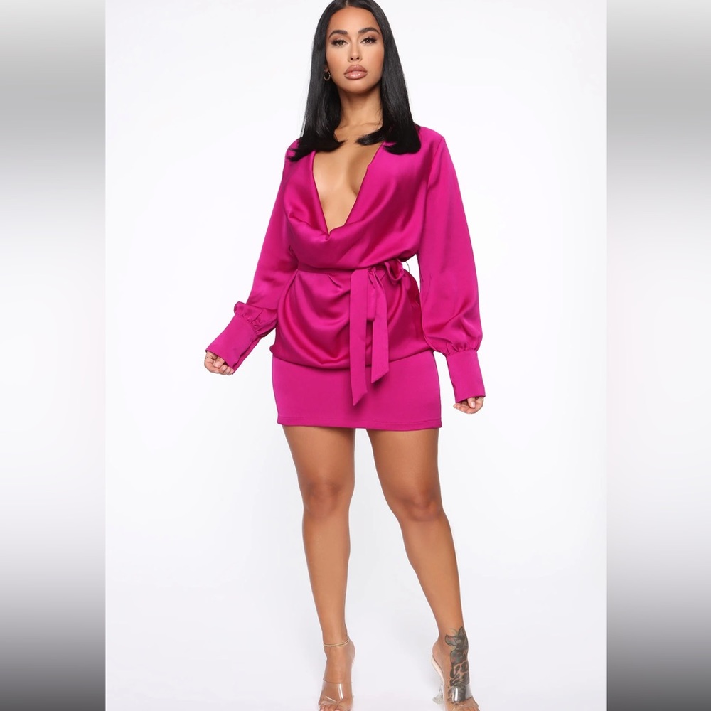 MAGENTA MINI DRESS XS